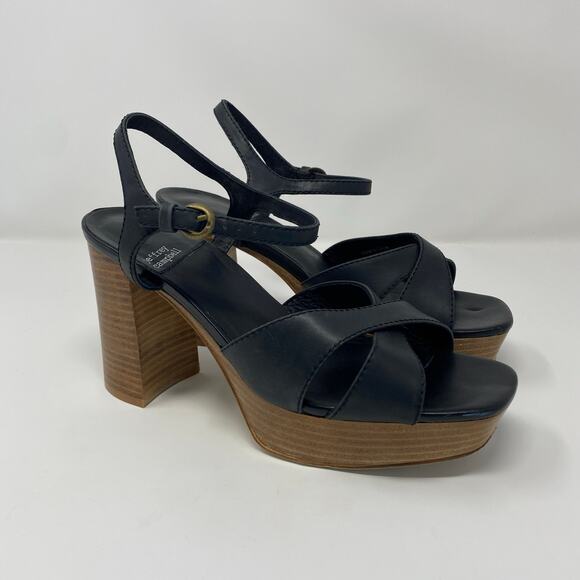 Jeffrey Campbell Black Seraphina Ankle Strap Platform Sandal Size 9 - Picture 9 of 9